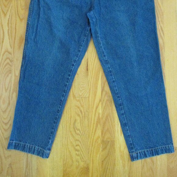 WESTPORT WOMENS SIZE 12 SH JEANS DARK BLUE STONE WASH DENIM HIGH WAIST MOM PLEAT - Picture 2 of 14